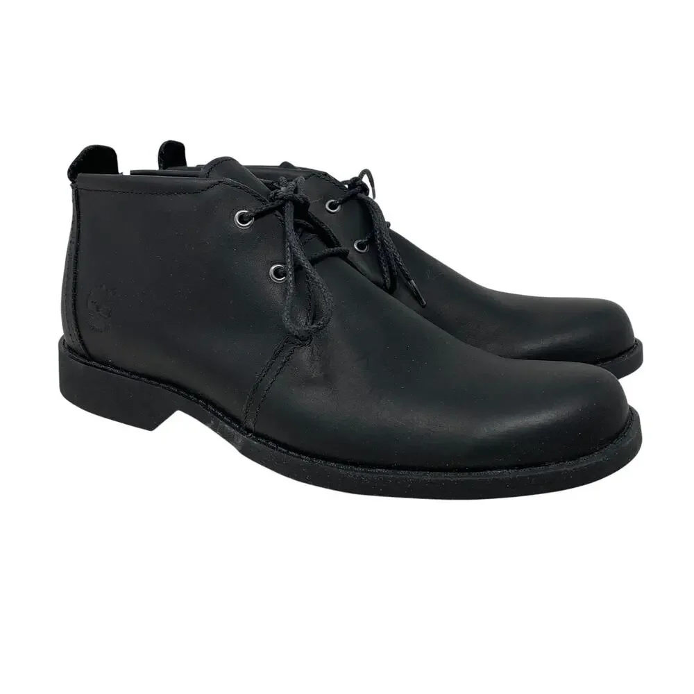 Timberland 5922R Black Leather Chukka Boots Mens US 8.5 EU 42 Lace Up Casual